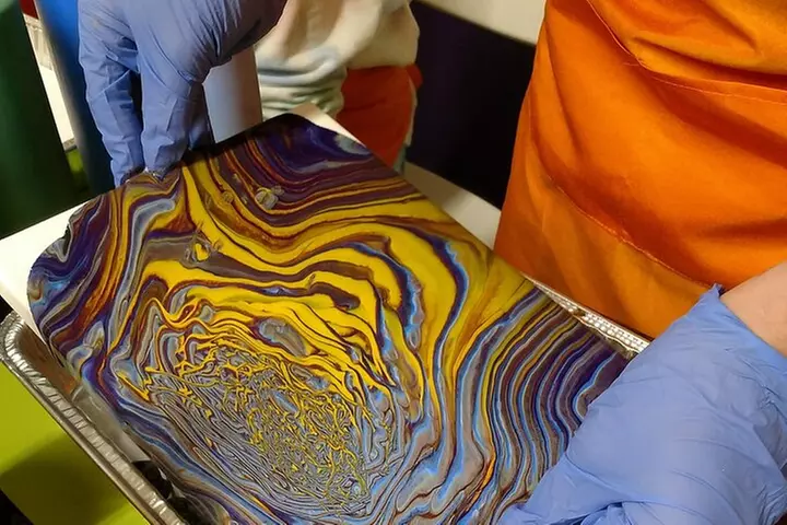 Acrylic Pour Painting Class in Estes Park, Colorado