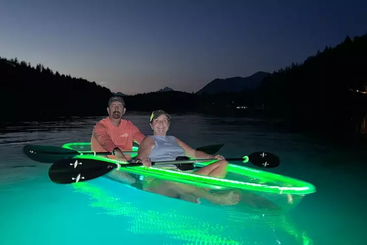 Illuminated Glass Kayak Sunset Tour//Whitefish, MT - Primary Image