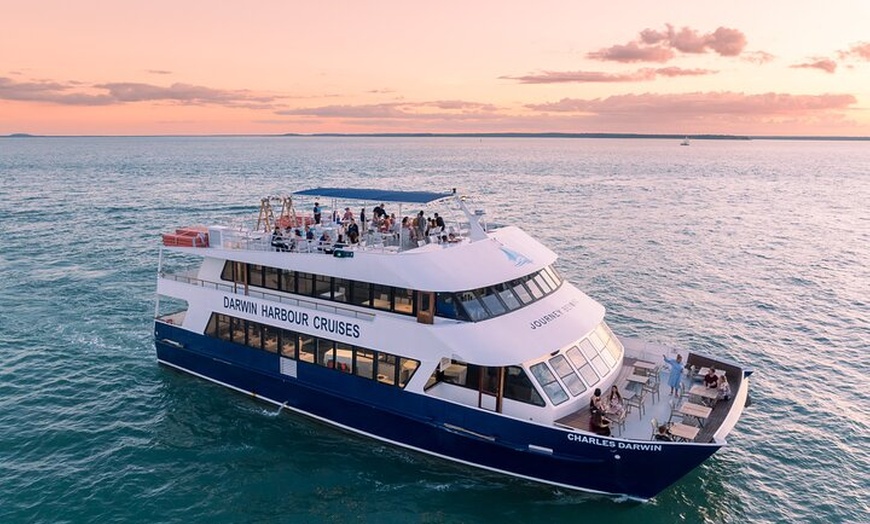 Image 1: Darwin Harbour Gaze and Graze Sunset Cruise