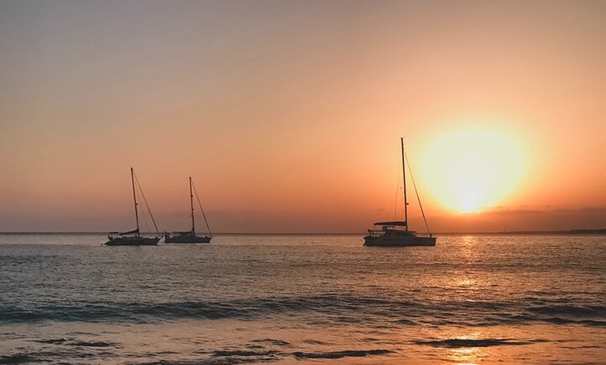 Image 1: Paseo en velero al atardecer con avistamiento de delfines