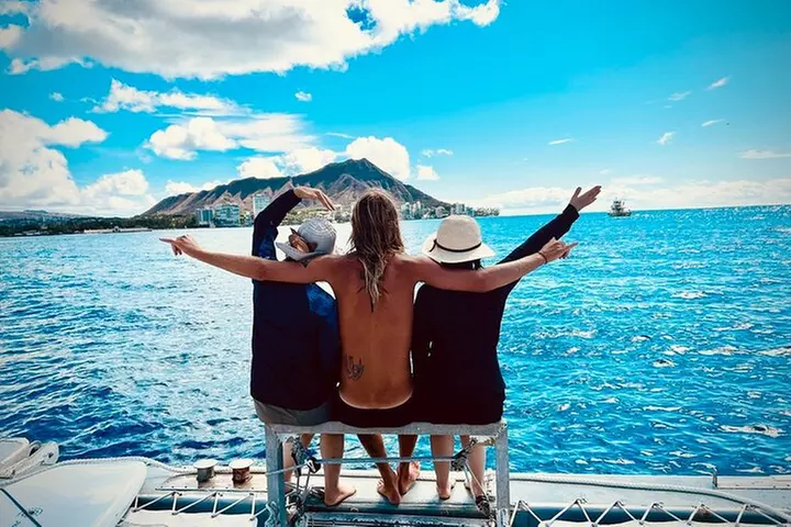 Waikiki Catamaran Escape: Snorkel with Turtles & Water Sports Fun