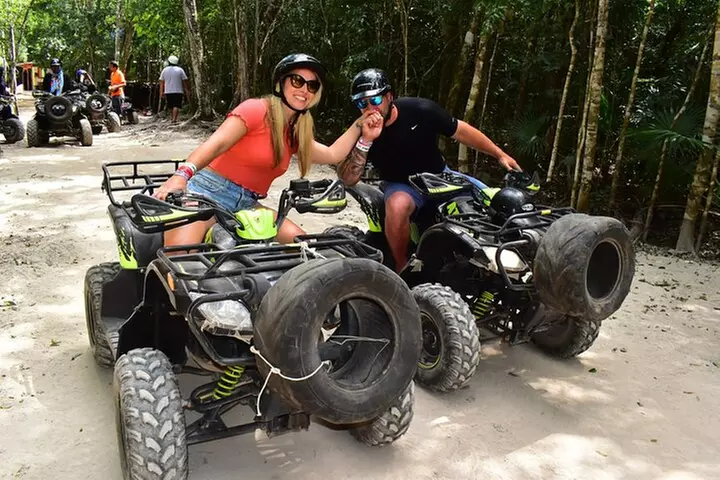 Small Group ATV (Shared) Tour, Zipline with Cenote From Cancun