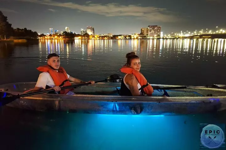 Date Night LED Glow Clear Kayak or Clear Paddleboard & Champagne - Primary Image