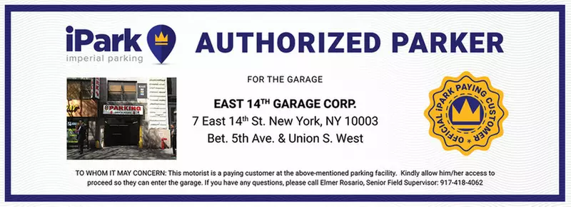 Parking at iPark - East 14th Garage Corp.
