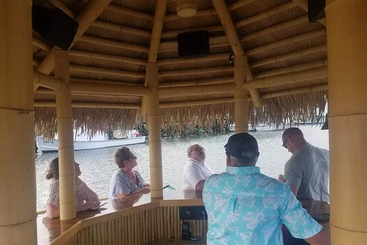A Charleston Harbor tour on a polynesian style real bamboo motorized tiki bar. - Primary Image