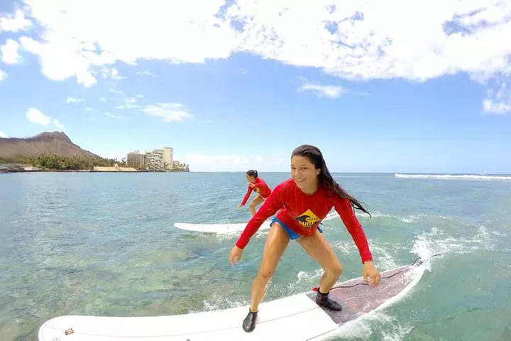 Semi-Private Surfing Lesson with Waikiki Courtesy Shuttle
