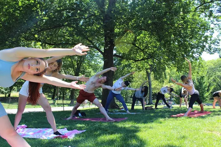 Central Park Yoga Class with a View in the Heart of New York City