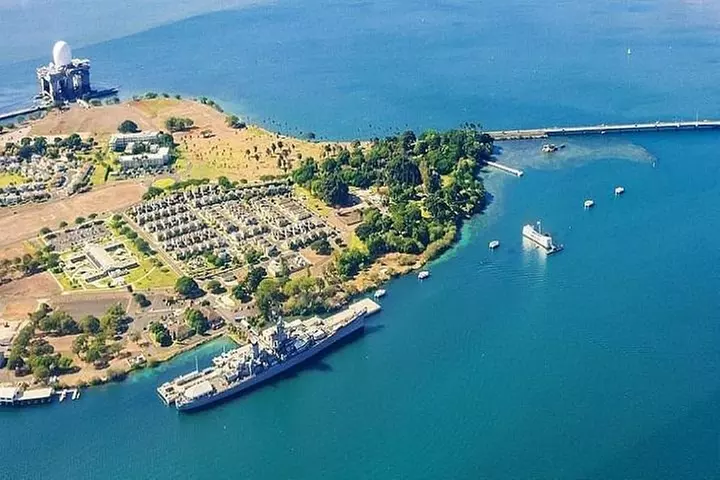 Battleships of WWII at Pearl Harbor from Waikiki - Second Medium