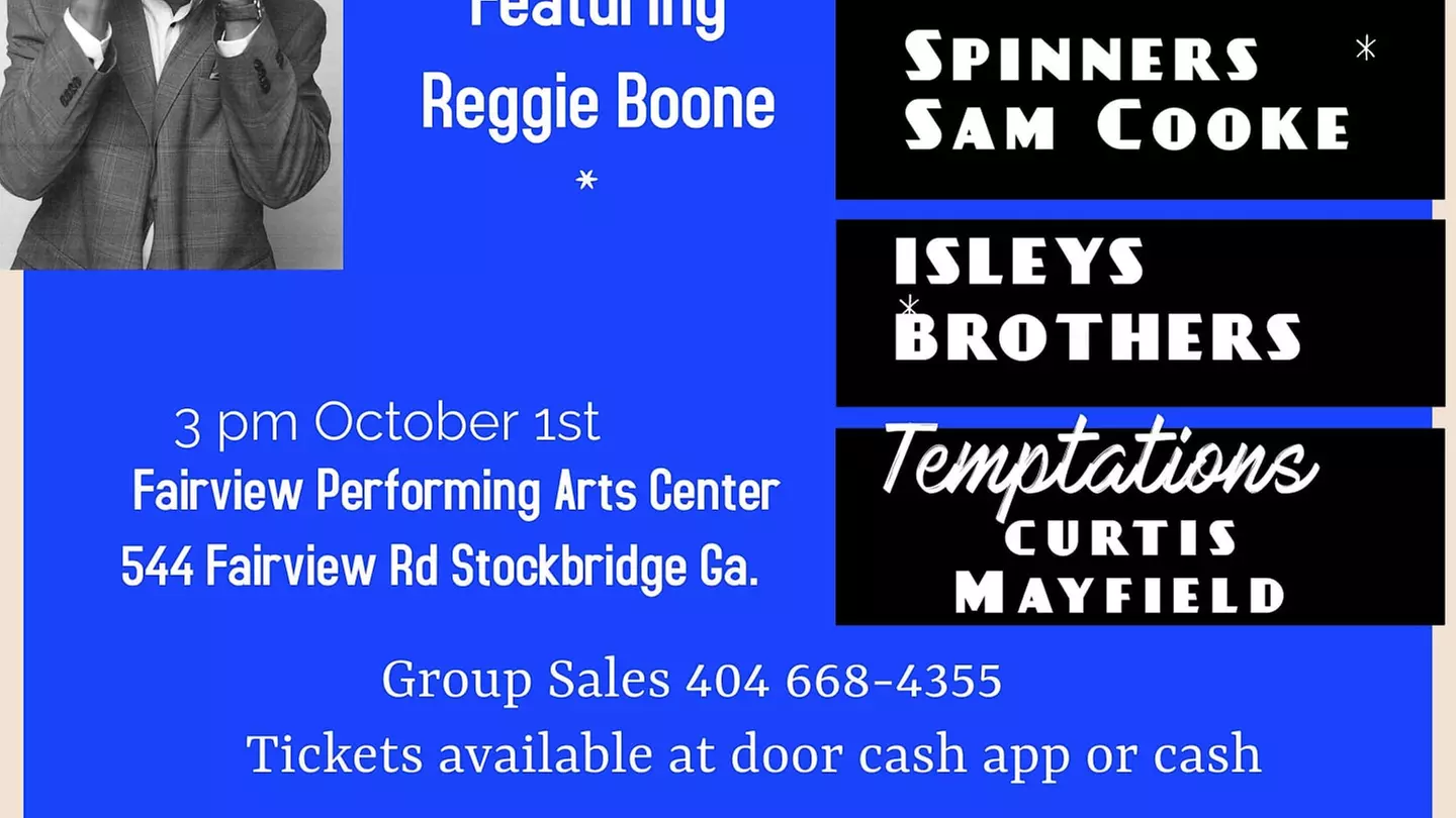 A Tribute to Great Men of Soul & R&B featuring Reggie Boone - Saturday, Oct 1, 2022 / 3:00pm - Primary Image