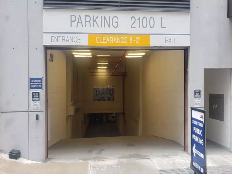 Parking at Alley Entrance - 2100 L St. NW. Garage