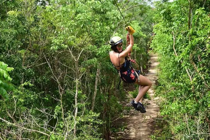 Combo 3X1 Jungle ATV Single, Ziplines & Cenote from Playa del Carme...