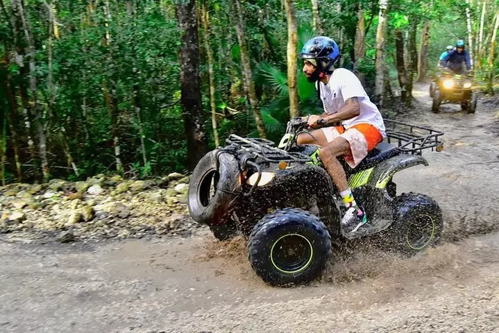 Combo 3X1 Jungle ATV Single, Ziplines & Cenote from Playa del Carme...
