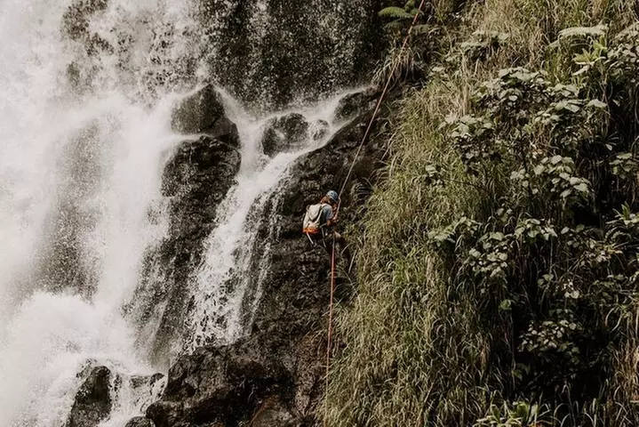 Waterfall Rappelling at Kulaniapia Falls: 120 Foot Drop, 15 Minutes...