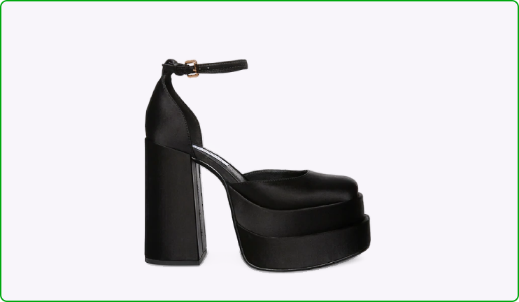Steve Madden Charlize Black Satin Heels