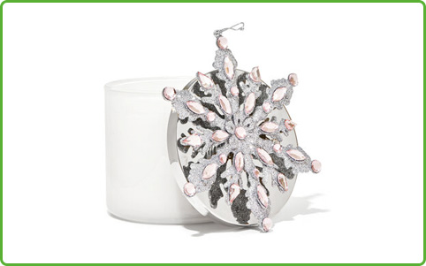 BATH & BODY WORKS NEW SILVER SNOWFLAKES CANDEL MAGNET CHRISTMAS HOLIDAY  TOPPER