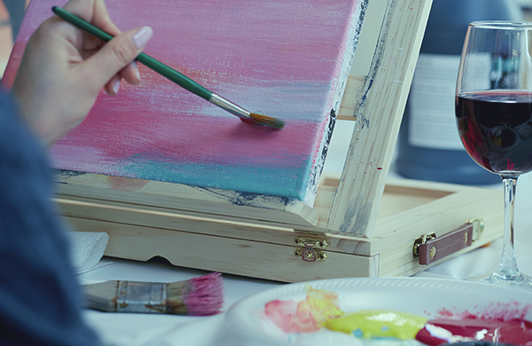 Woman at Paint and Wine Night