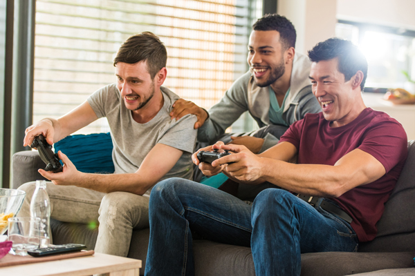 Men Playing video Games Together