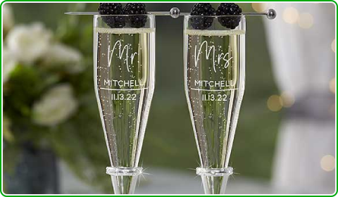 Personalization Mall Couples Gift - Champagne Flutes