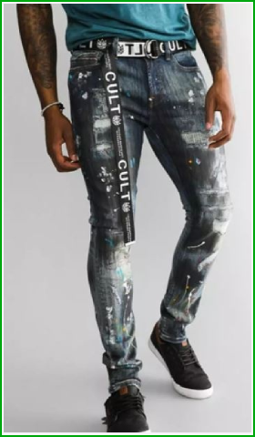 Buckle skinny best sale jeans mens