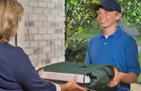 Teen delivering pizza