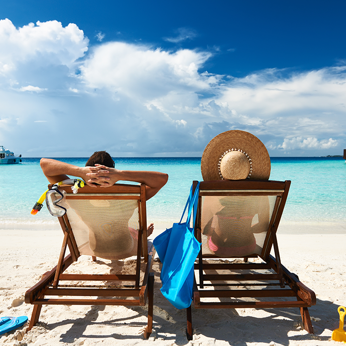 Couple on a beach vacation
