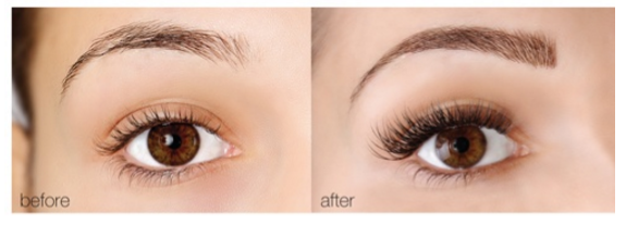 eyebrow extensions before and after