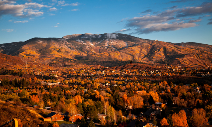 Eagle County Colorado with red and orange foliage