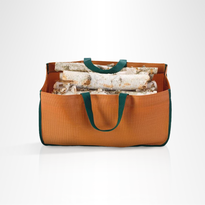 Pumpkin colored log tote