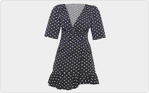 Black and white Polka Dot Petite Dress