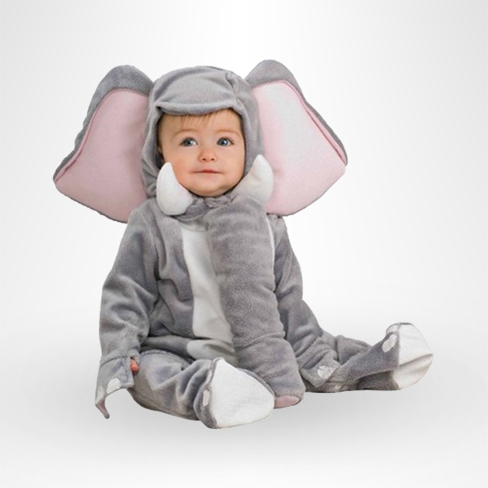 Baby in an elephant costume