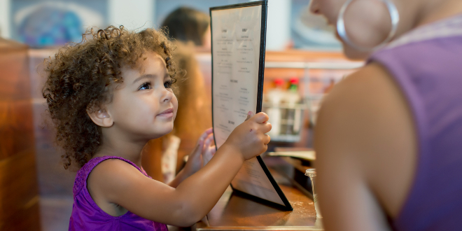 Cafes kids eat free or for one pound with Groupon