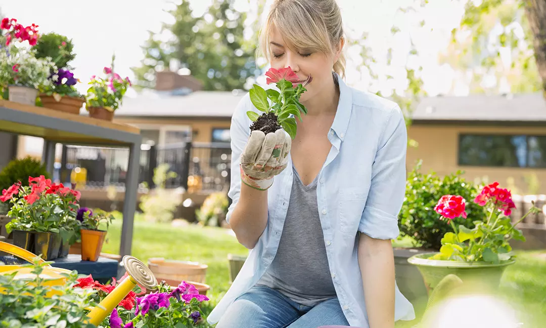 woman working in the garden