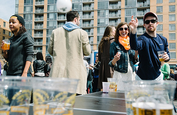 People having fun at the Cherry Blossom Festival