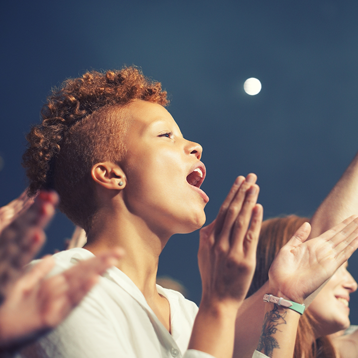 woman at a live show