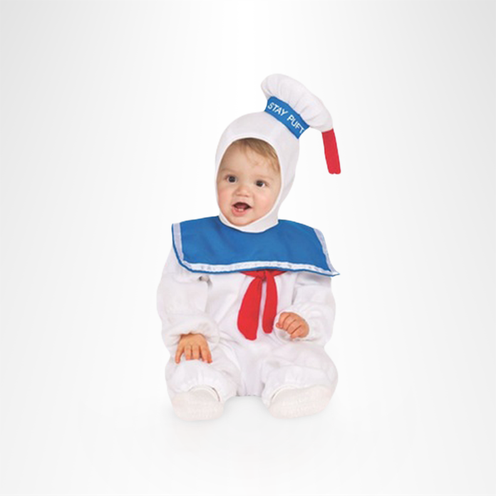 baby in stay puft marshmallow man costume