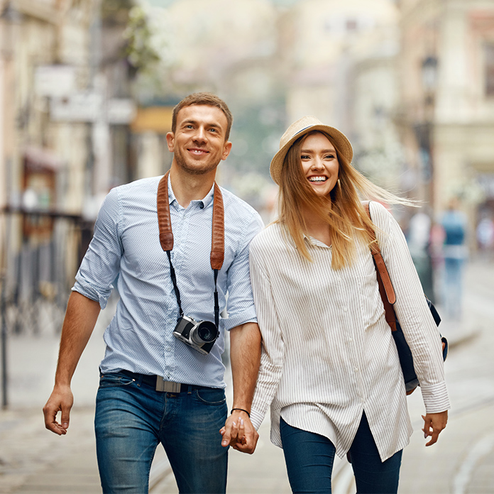 Couple together on a romantic getaway