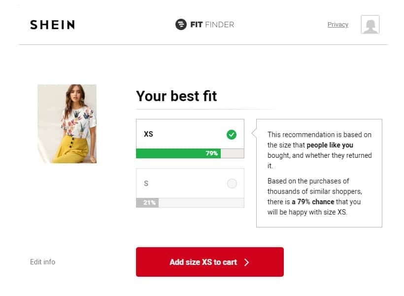 Shein jeans shop size guide