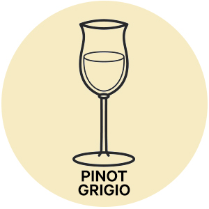 Pinot grigio style wine glass