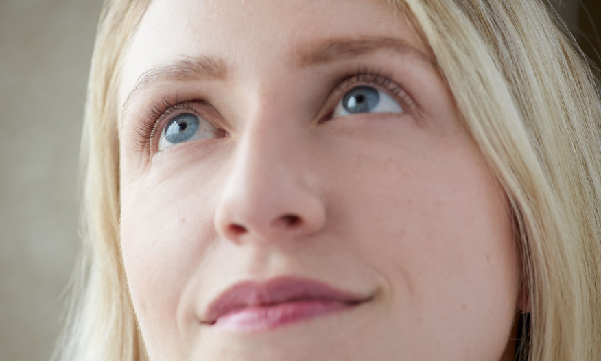 Colleen 2 weeks after lash lift looking up
