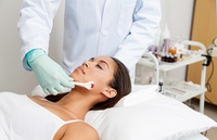 woman getting microneedling