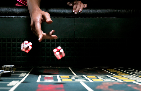 Playing at a craps table