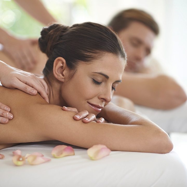 Couple getting a massage