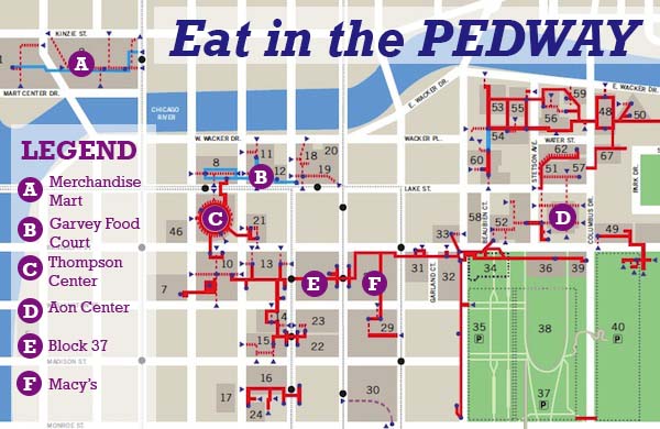 A Pedway Map for a Warm, Coat-Free Indoor Lunch | Chicago Restaurants ...