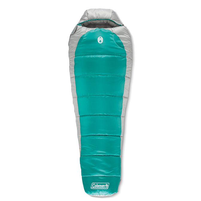 Teal hooded sleeping bag