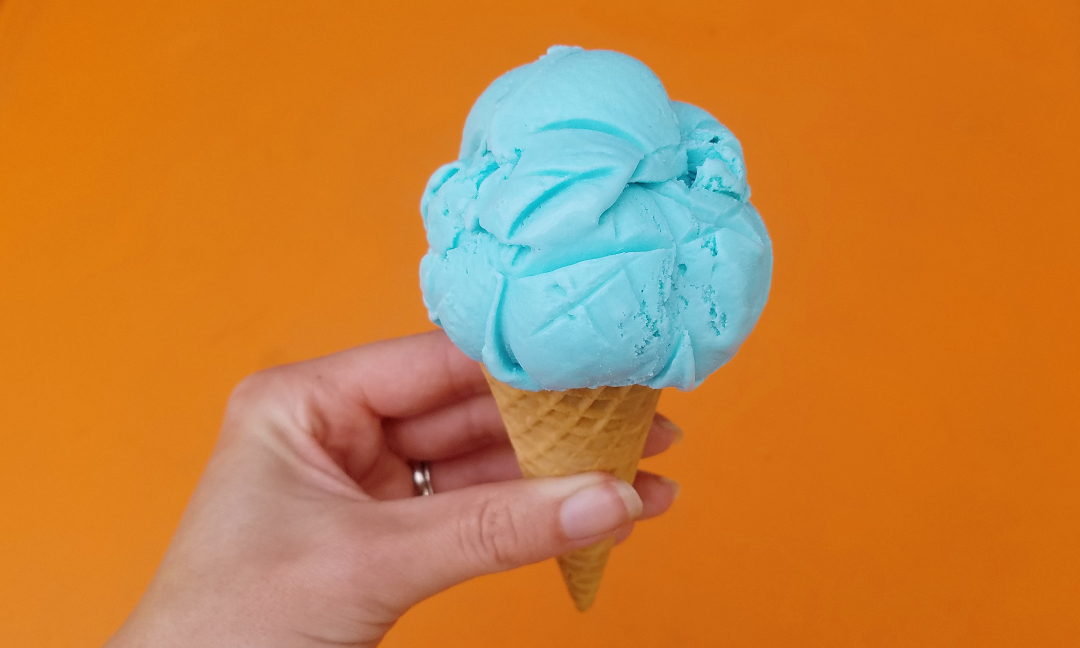 blue color ice cream