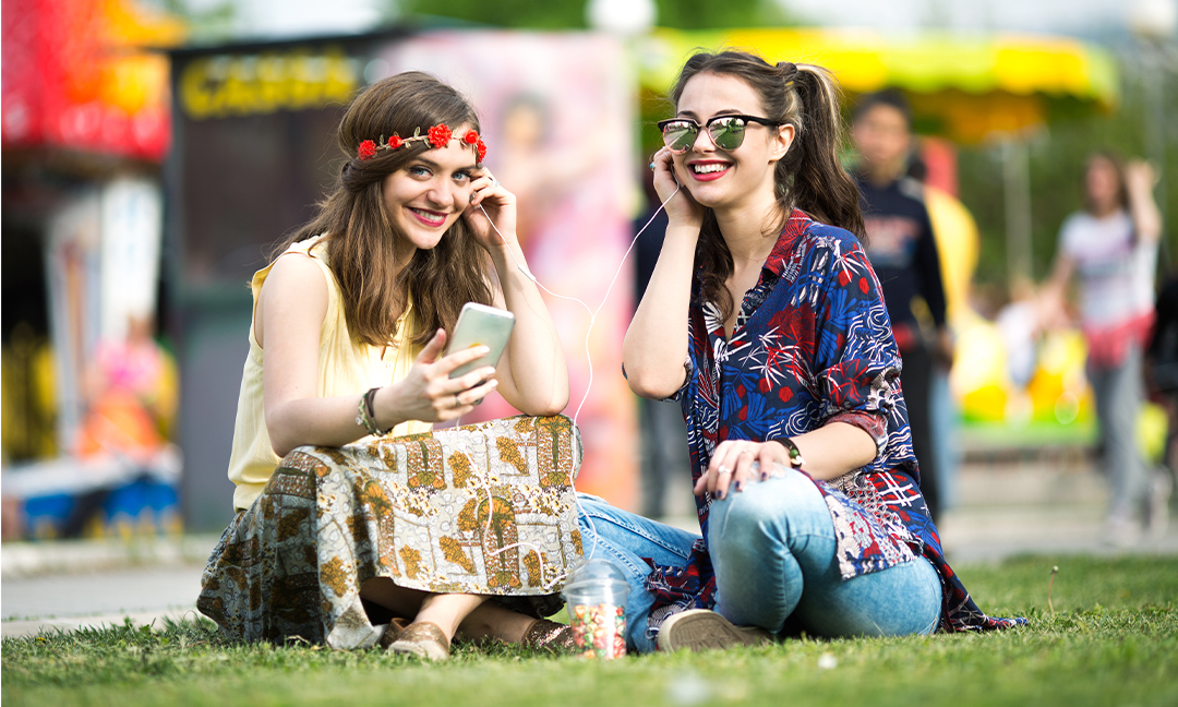 music festival goers