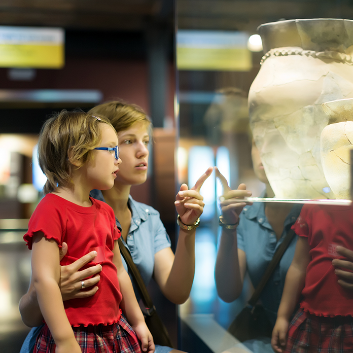 kids at a museum