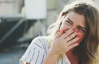 Woman showing off manicure