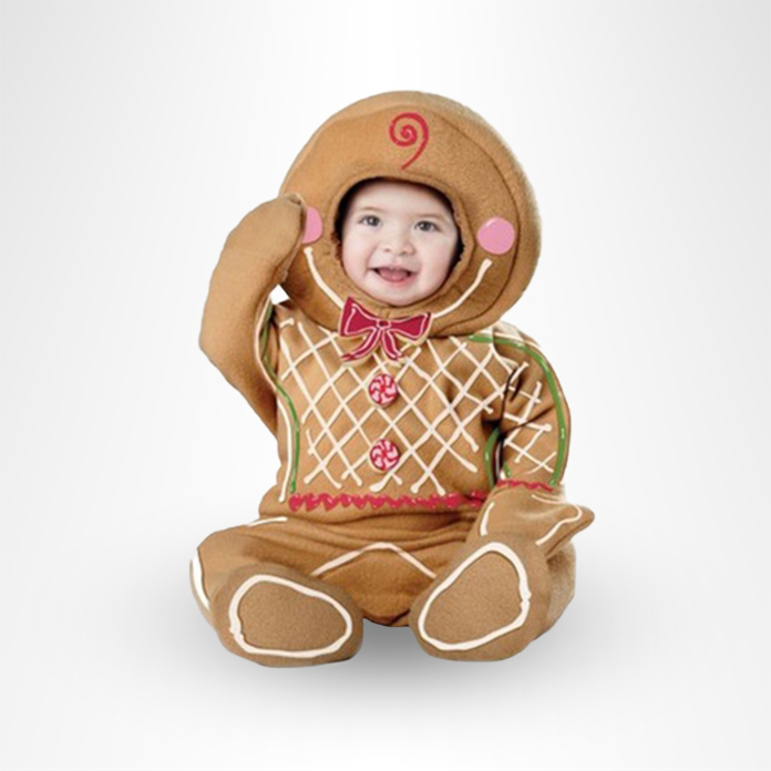 baby in gingerbread man costume