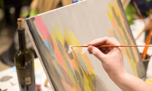 Painting and Wine detail